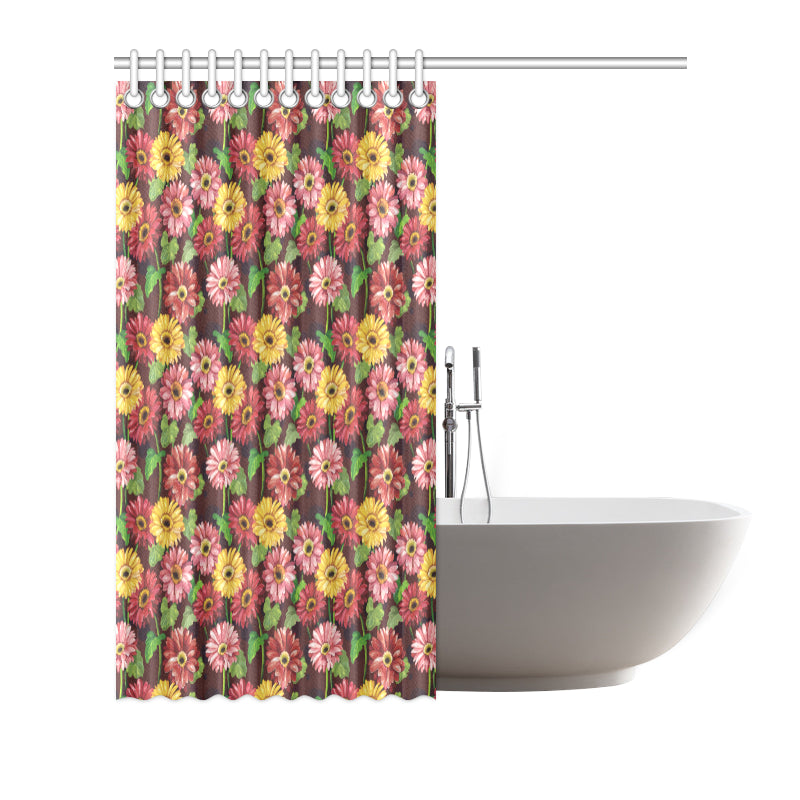 Daisy Gerbera Print Pattern Shower Curtain