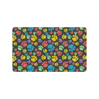 Paw Colorful Print Rubber Doormat
