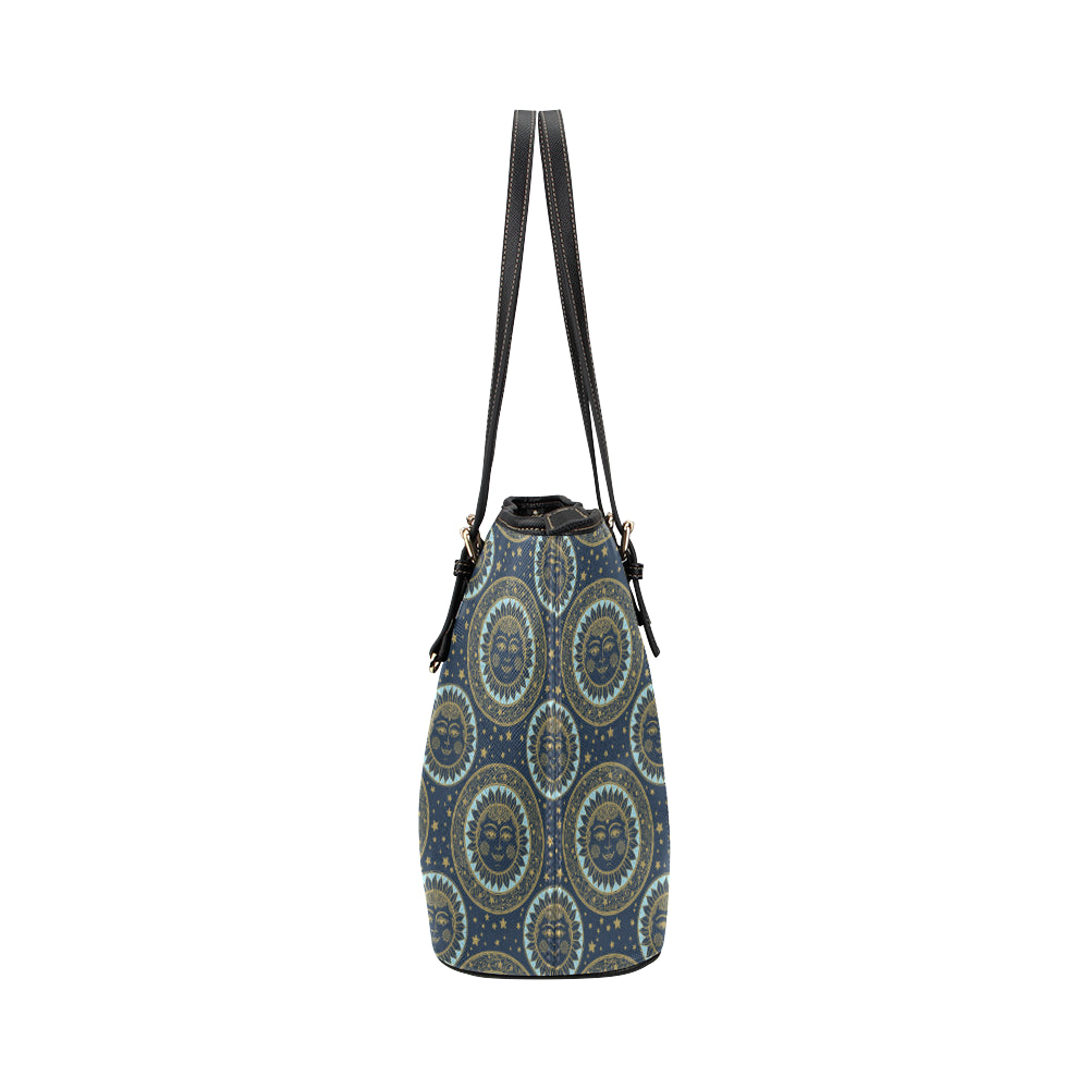 Boho Sun Dream Leather Tote Bag