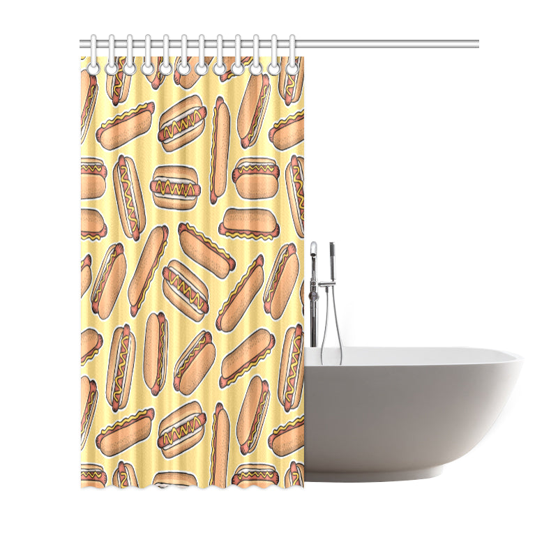 Hot Dog Pattern Print Design 01 Shower Curtain