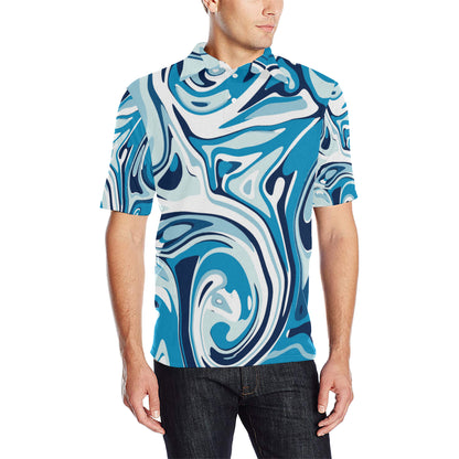Liquid Pattern Print Design 05 Men Polo Shirt