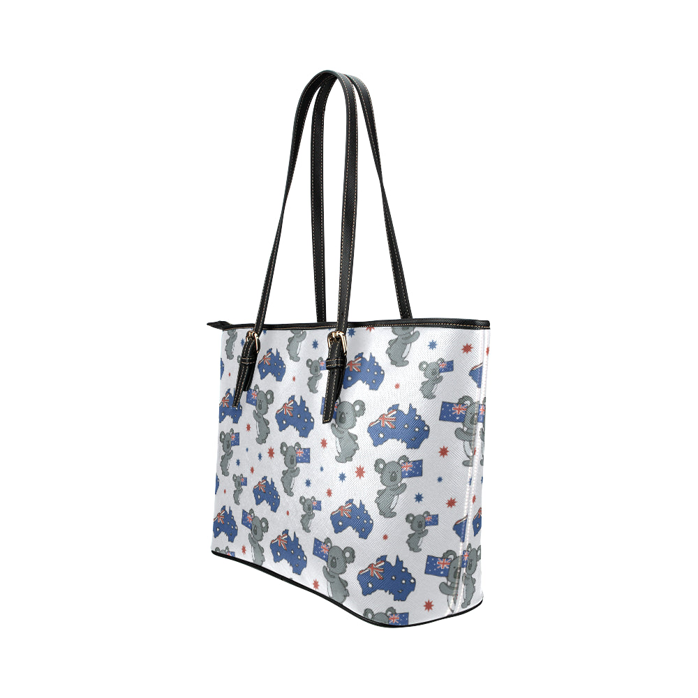 Koala Australia Day Themed Design Leather Tote Bag