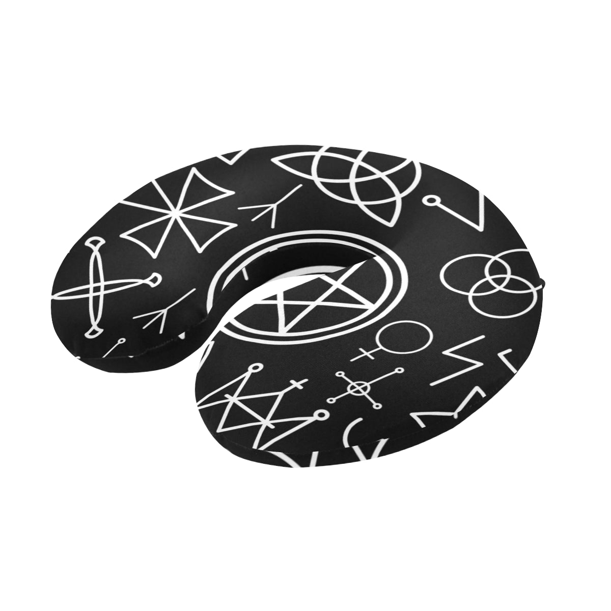 Pentagram Pattern Print Design A02 U-Shaped Travel Neck Pillow