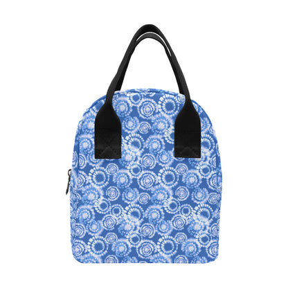 Tie Dye Blue Design Print Insulated Lunch Bag