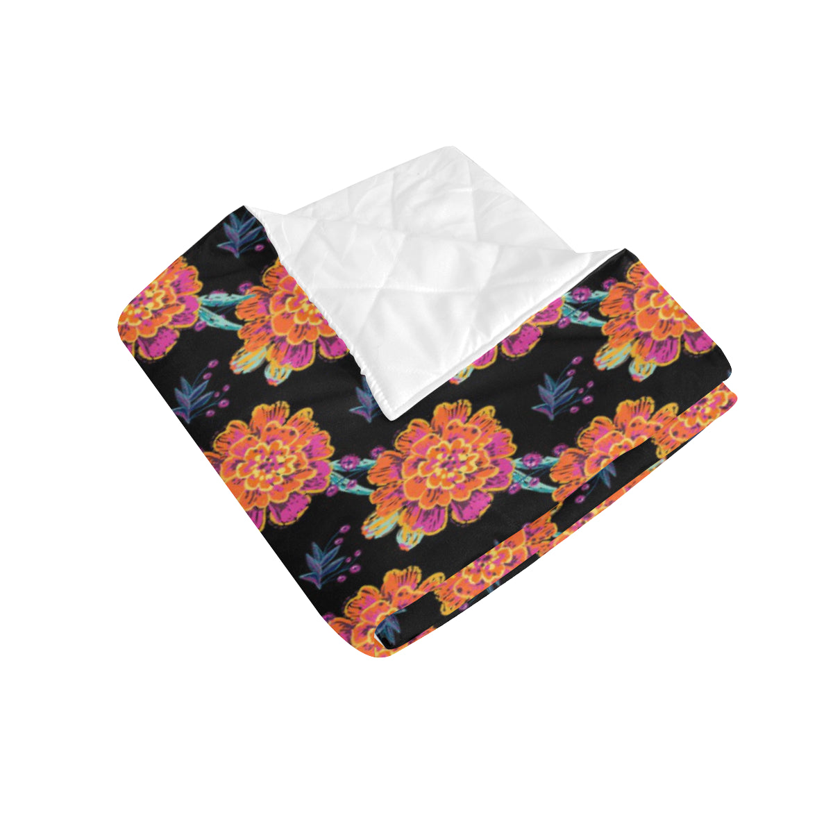 Marigold Pattern Print Design MR04 Premium Quilt