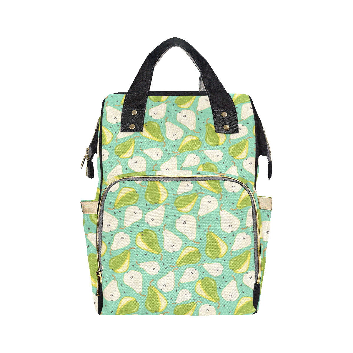 Pear Pattern Print Design PE04 Diaper Bag Backpack
