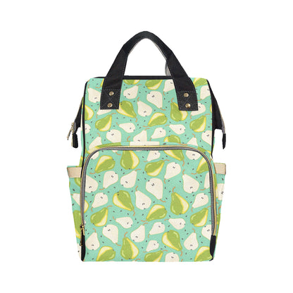 Pear Pattern Print Design PE04 Diaper Bag Backpack