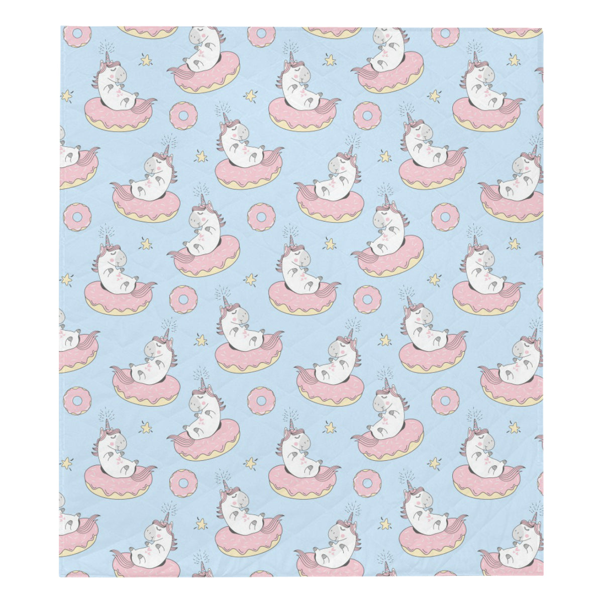 Donut Unicorn Pattern Print Design DN014 Premium Quilt