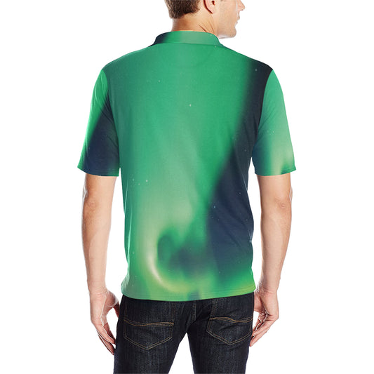 Aurora Borealis Pattern Print Design 04 Men Polo Shirt
