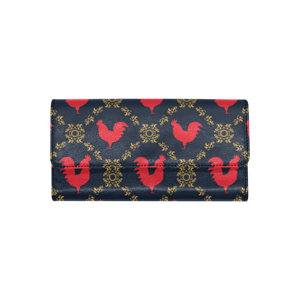 Rooster Pattern Print Design A02 Women's Trifold Wallet
