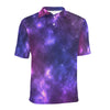 Celestial Purple Blue Galaxy Men Polo Shirt