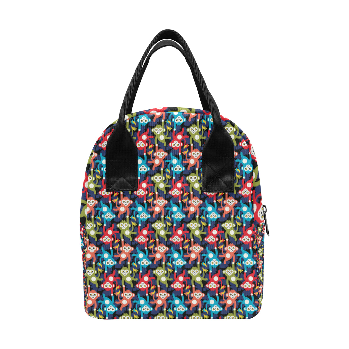 Monkey Colorful Design Themed Print Insulated Lunch Bag