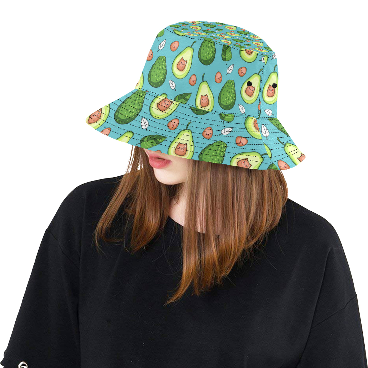 Avocado Pattern Print Design AC05 Unisex Bucket Hat