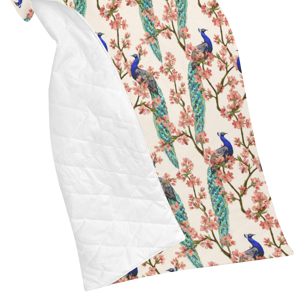 Cherry Blossom Peacock Premium Quilt
