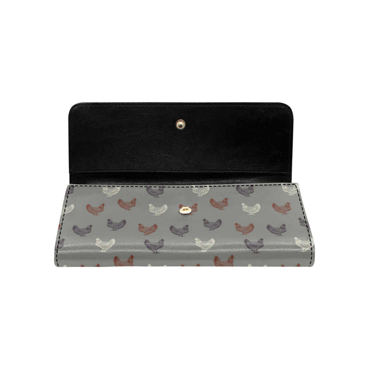 Chicken Pattern Print Design 01 Women's Trifold Wallet