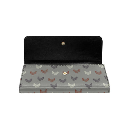 Chicken Pattern Print Design 01 Women's Trifold Wallet