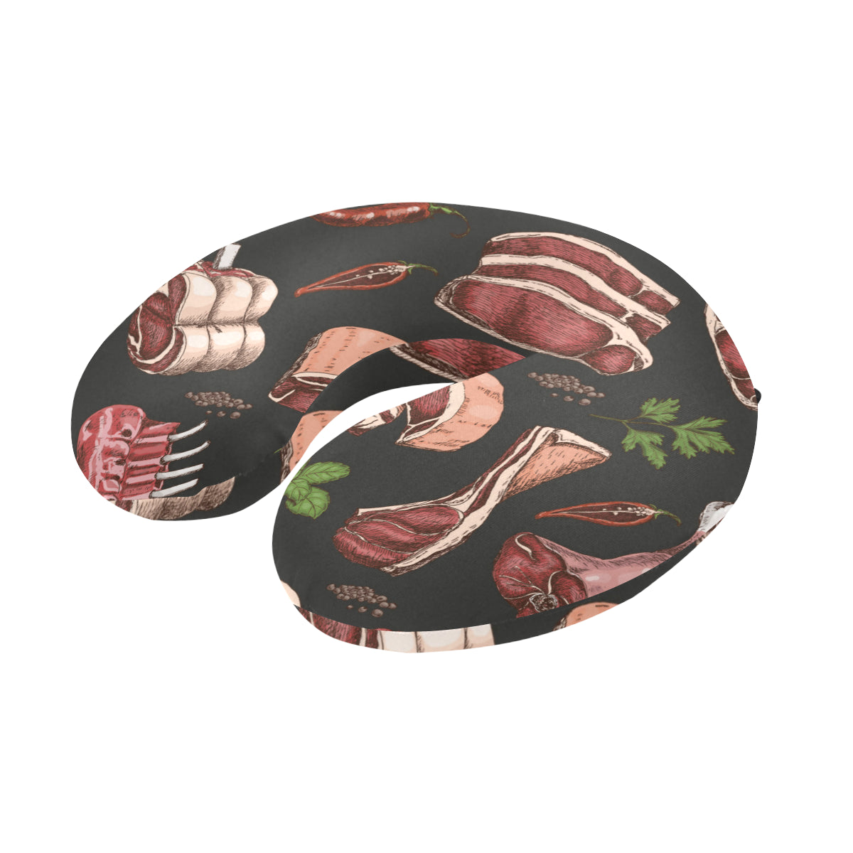 Meat Pattern Print Design 02 U-Shaped Travel Neck Pillow