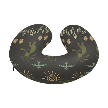 Mayan Pattern Print Design 04 U-Shaped Travel Neck Pillow