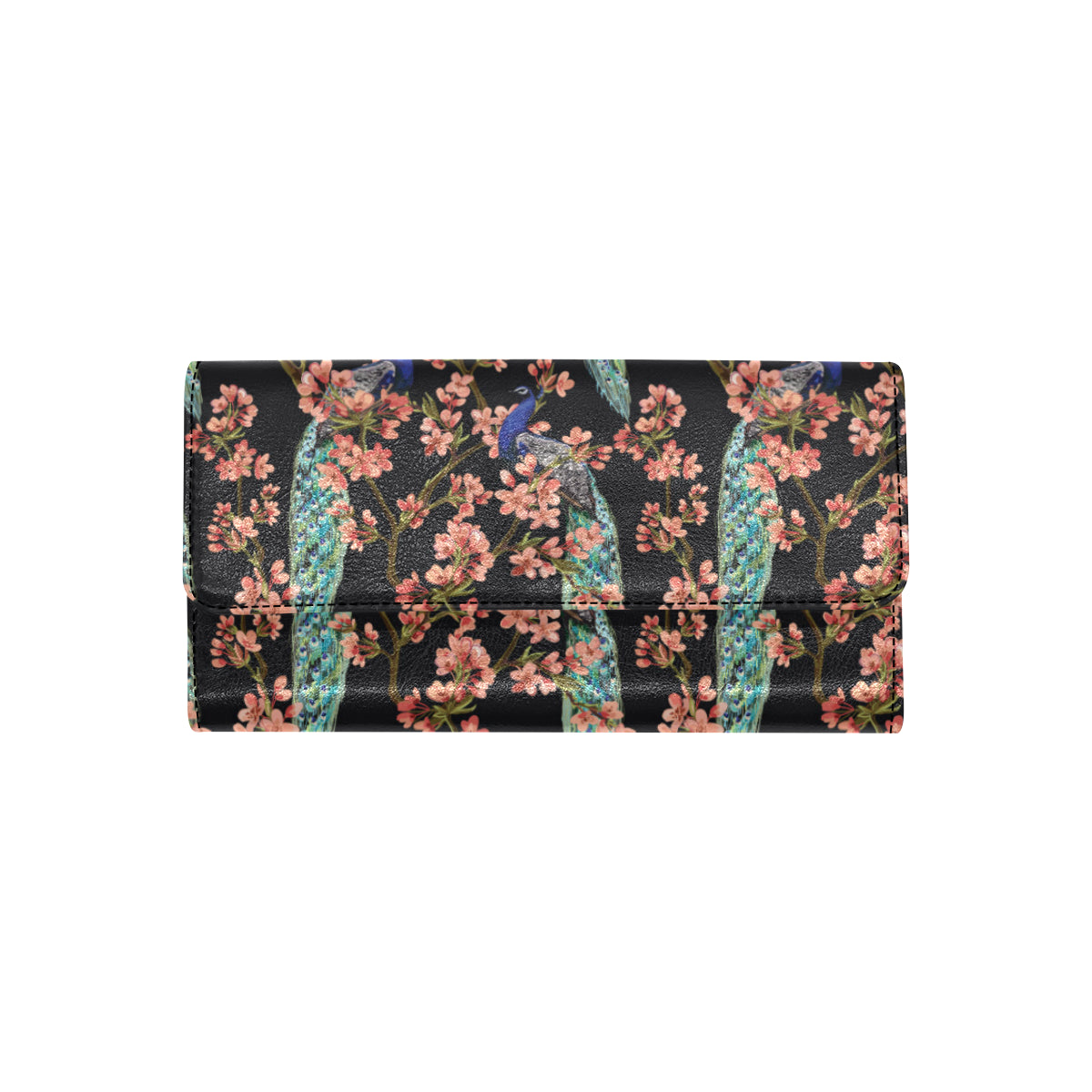 Peacock Pattern Print Design A01 Women's Trifold Wallet