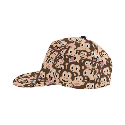 Emoji Monkey Print Pattern Snapback Cap