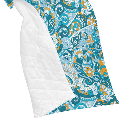 Funky Retro Pattern Print Design A03 Premium Quilt