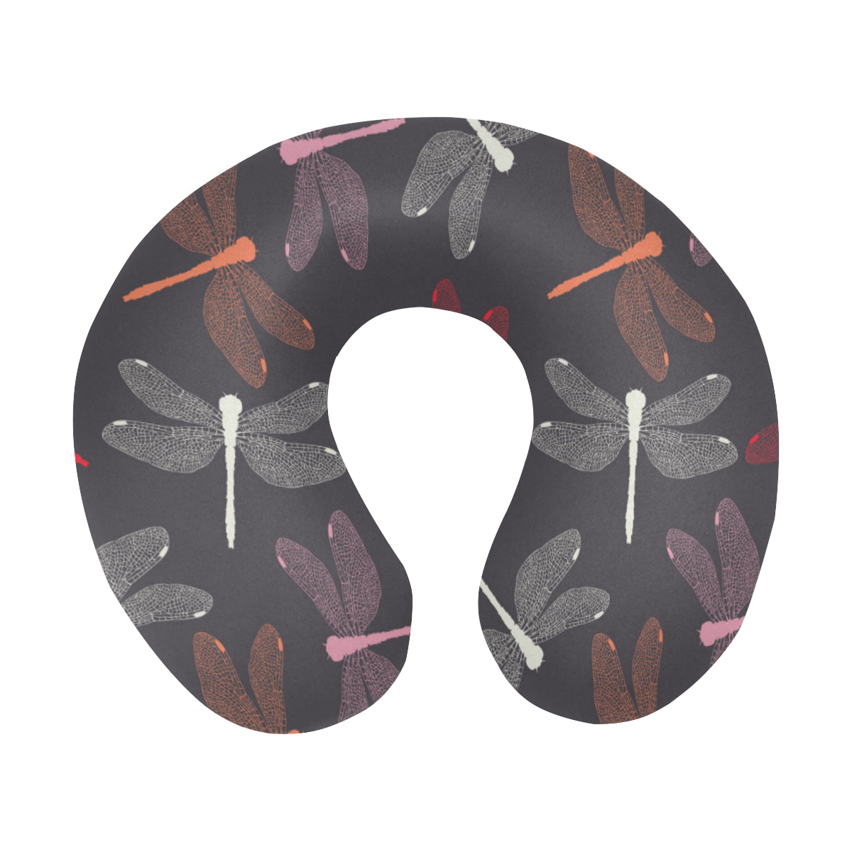 Dragonfly Pattern Print Design 01 U-Shaped Travel Neck Pillow