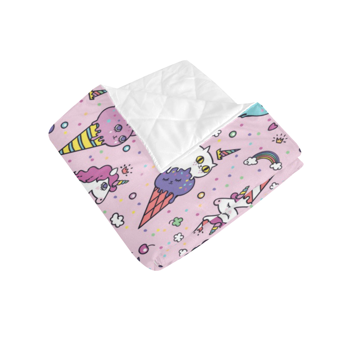 Ice Cream Pattern Print Design IC05 Premium Quilt