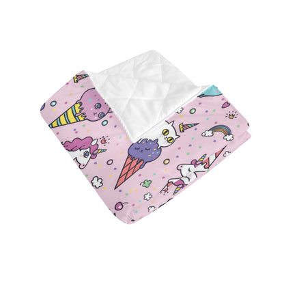 Ice Cream Pattern Print Design IC05 Premium Quilt