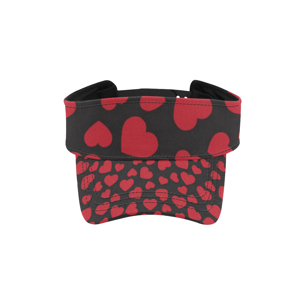 Heart Red Pattern Print Design HE01 Unisex Sun Visor