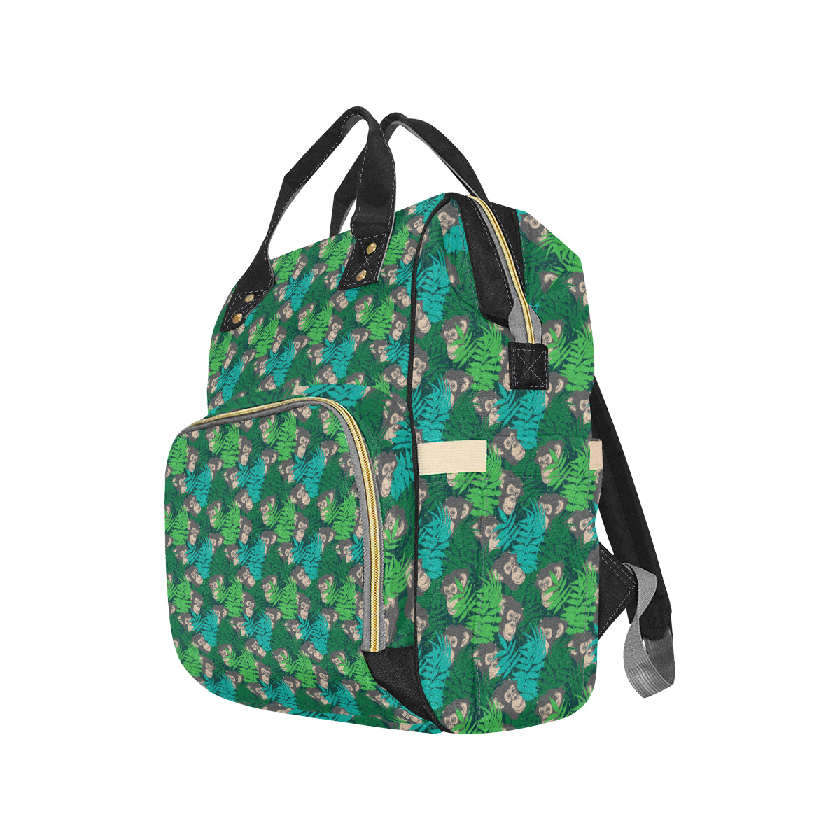 Chimpanzee Pattern Print Design 01 Diaper Bag Backpack