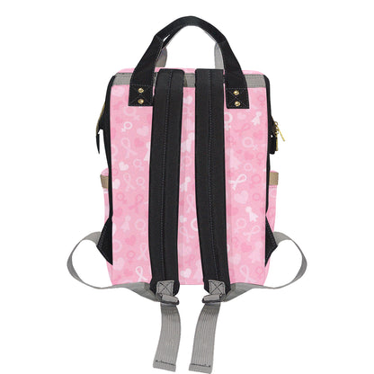 Breast cancer Pattern Print Design 01 Diaper Bag Backpack