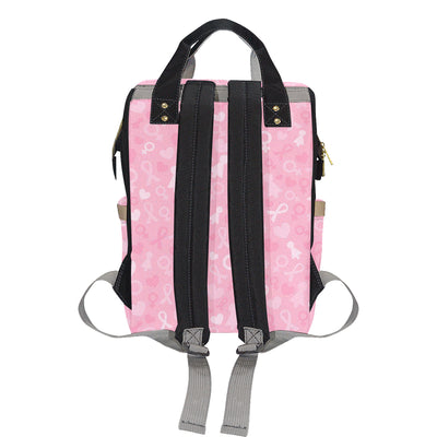 Breast cancer Pattern Print Design 01 Diaper Bag Backpack