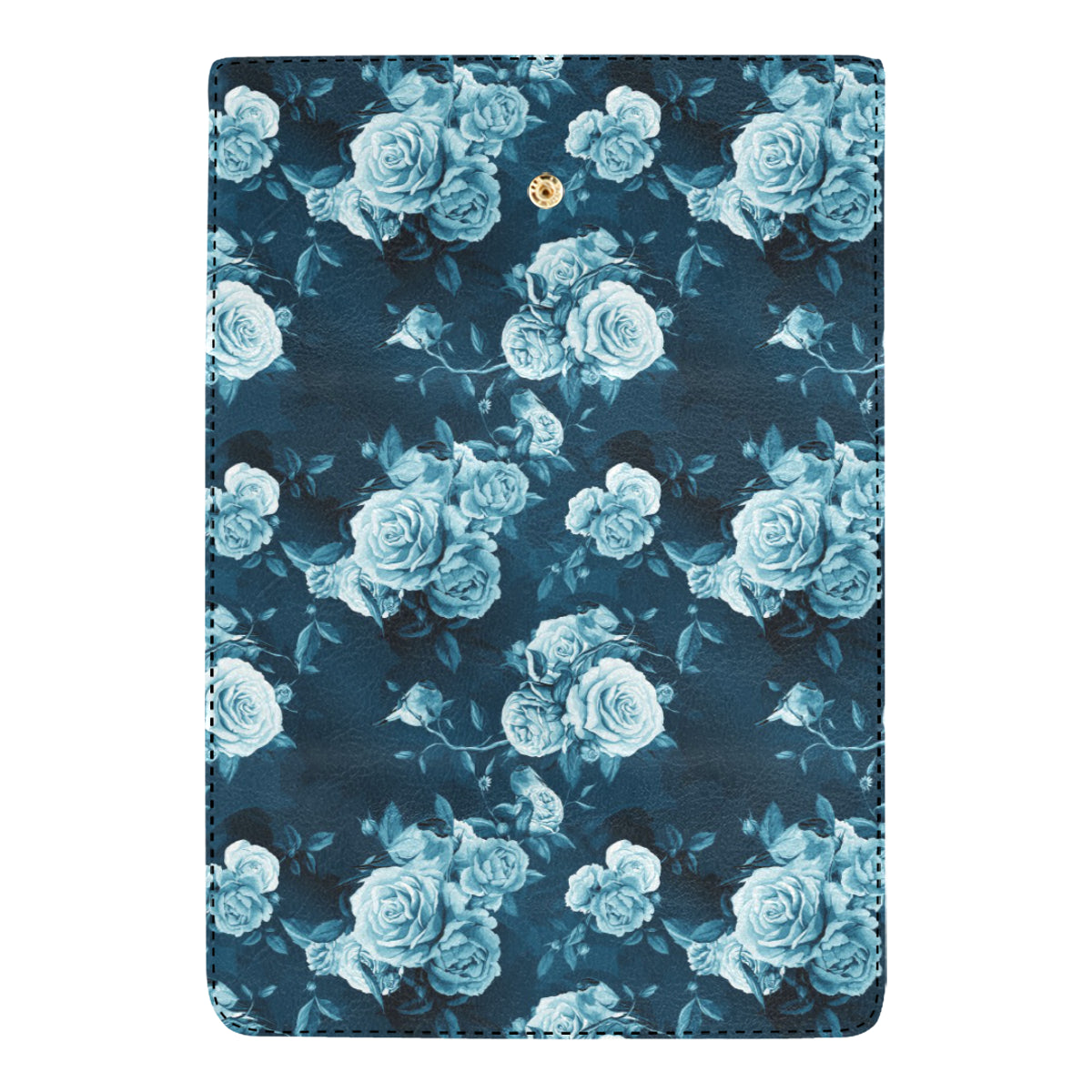 Rose Blue Pattern Print Design RO014 Women's Trifold Wallet