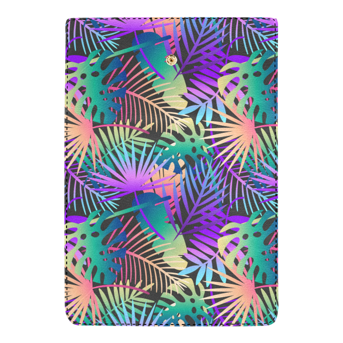 Neon Flower Tropical Palm Leaves Women's Trifold Wallet
