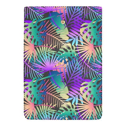 Neon Flower Tropical Palm Leaves Women's Trifold Wallet