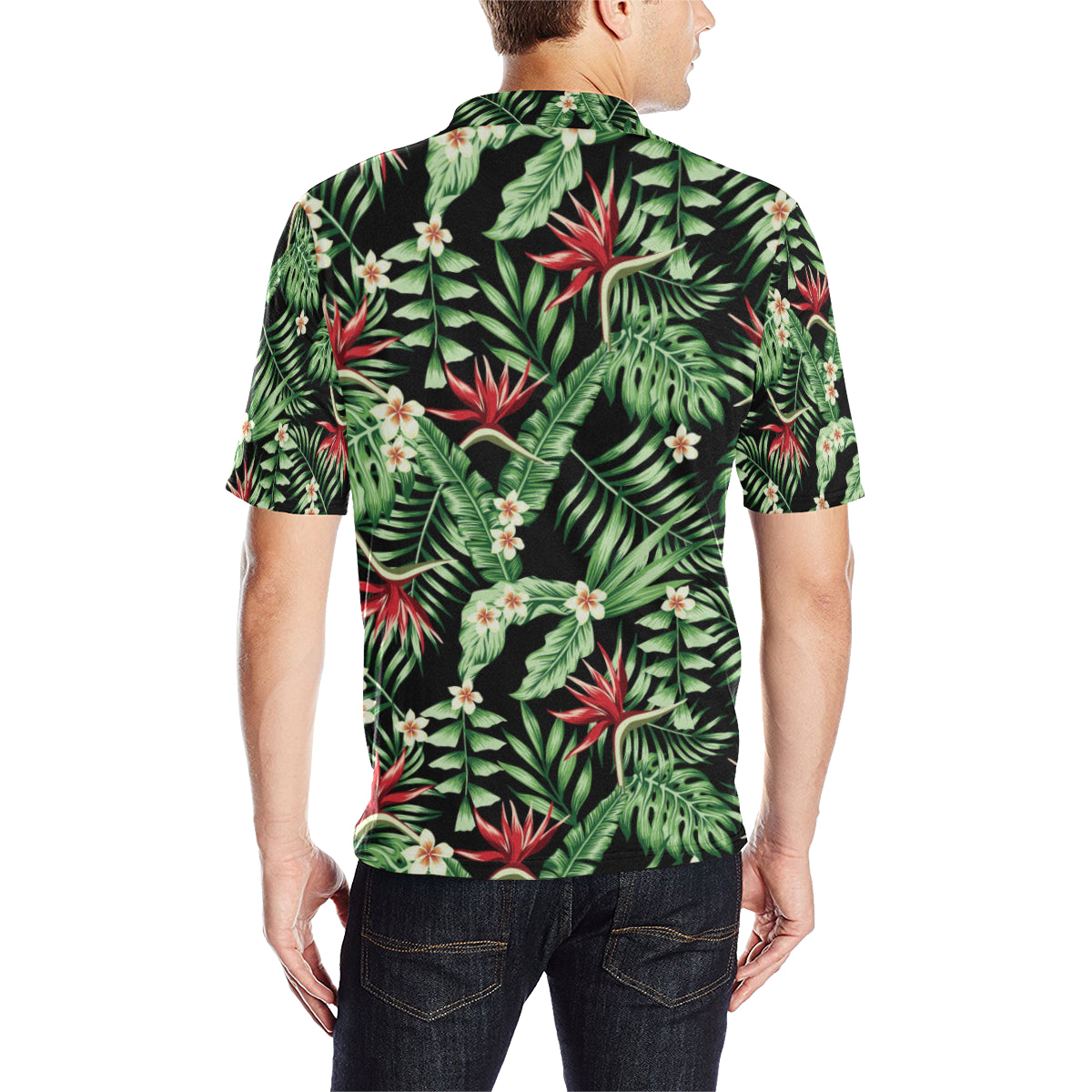 Bird Of Paradise Pattern Print Design BOP05 Men Polo Shirt