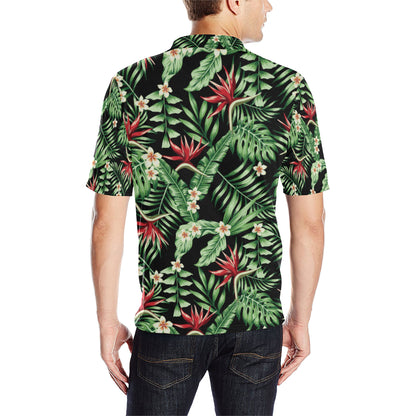 Bird Of Paradise Pattern Print Design BOP05 Men Polo Shirt
