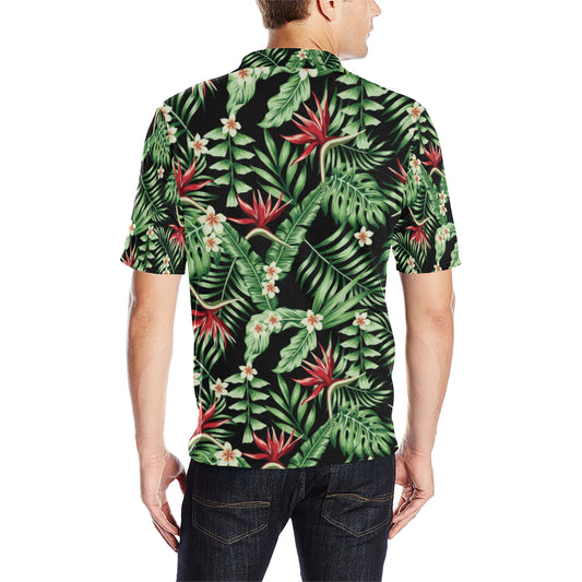 Bird Of Paradise Pattern Print Design BOP05 Men Polo Shirt