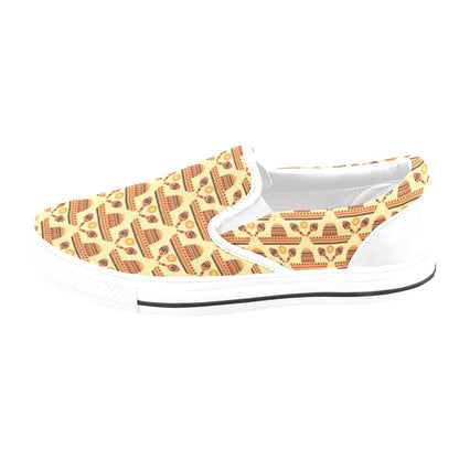 Maracas Print Design LKS403 White Slip Ons Canvas Women's Shoes