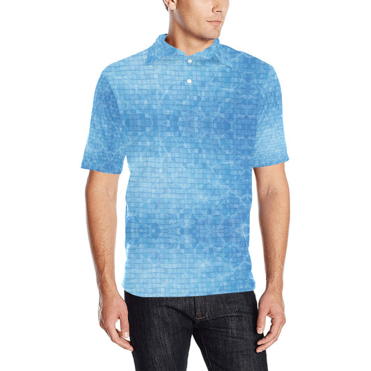 Swimming Pool Print Design LKS302 Men Polo Shirt