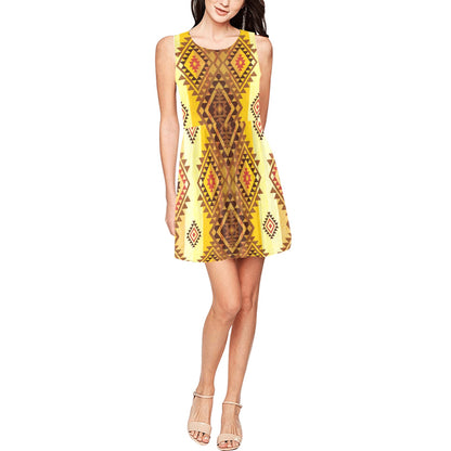 Native Pattern Print Design A09 Sleeveless Dress