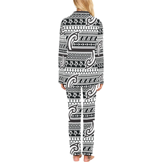 Samoan Style Print Design LKS305 Women's Long Pajama Set