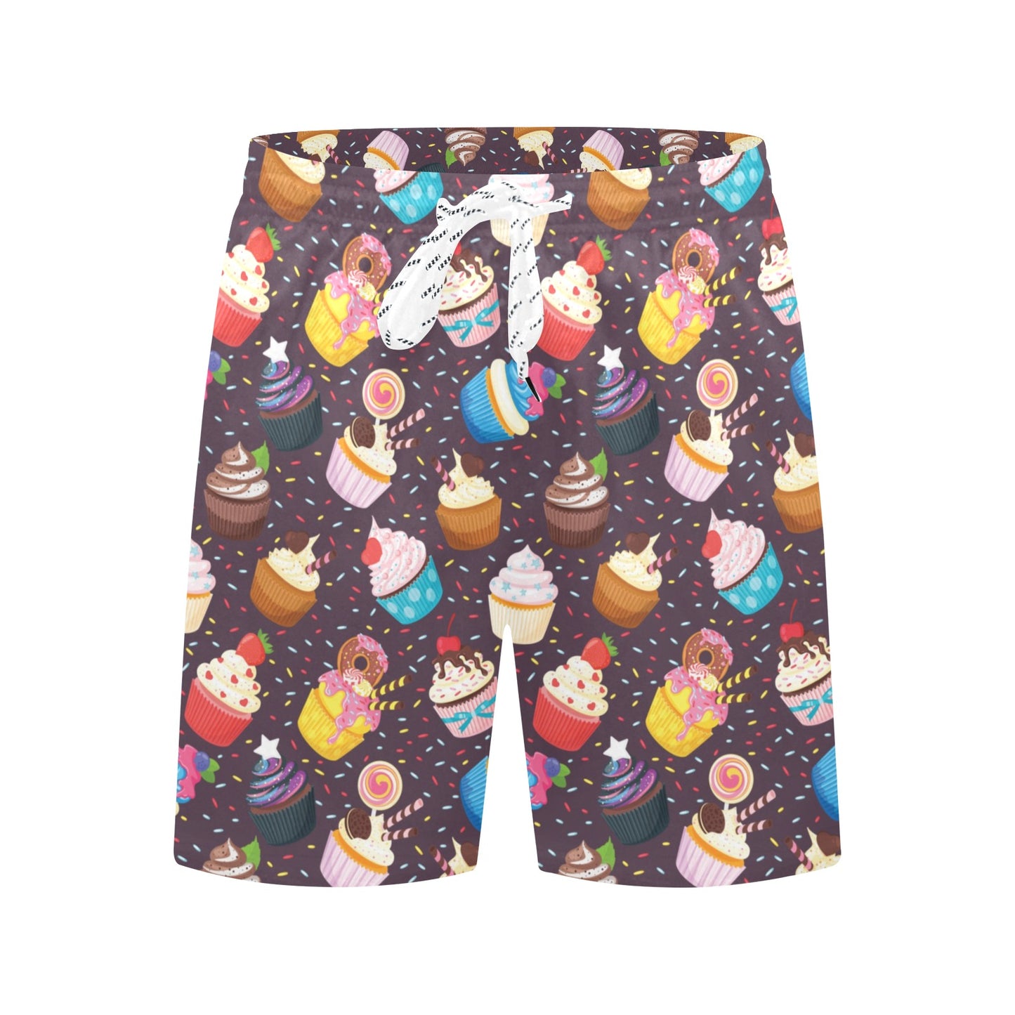 Cupcakes Party Print Pattern Men's Swim Trunks Beach Shorts