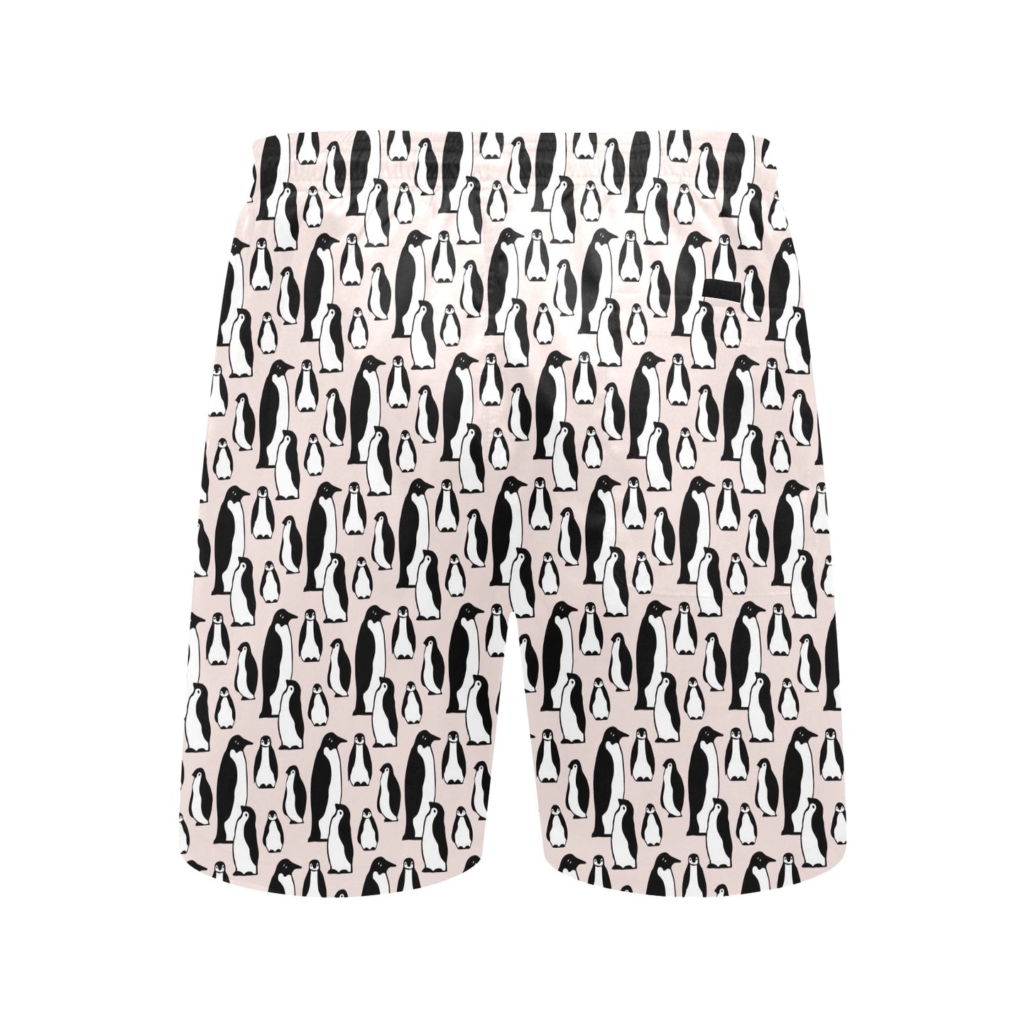 Penguin Themed Men's Swim Trunks Beach Shorts