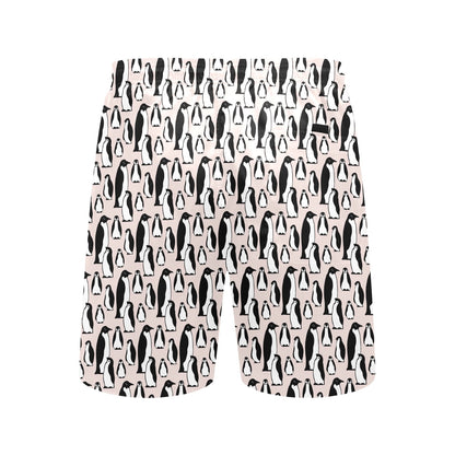 Penguin Themed Men's Swim Trunks Beach Shorts