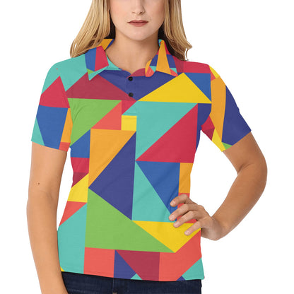 Mosaic Pattern Print Design 01 Women's Polo Shirt