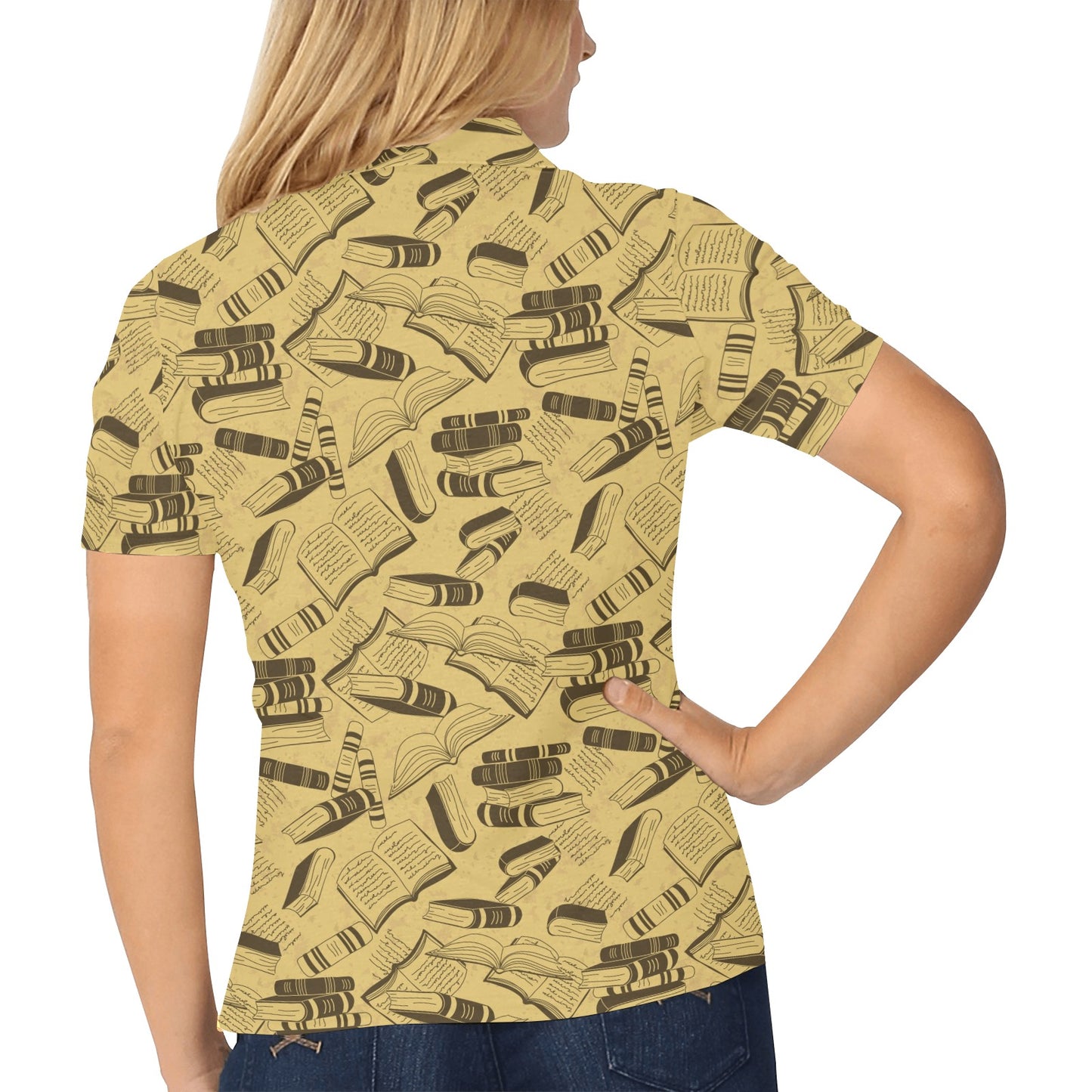 Book Pattern Print Design 02 Women's Polo Shirt