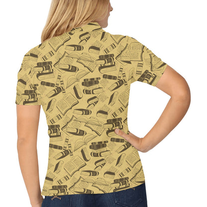 Book Pattern Print Design 02 Women's Polo Shirt
