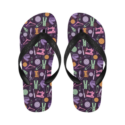 Sewing Equipment Print Design LKS306 Flip Flops