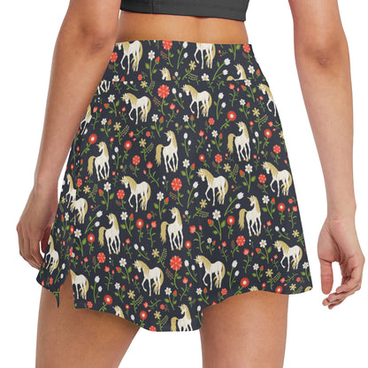 Unicorn Print Design LKS301 17" Golf & Pickleball Skort with Pockets